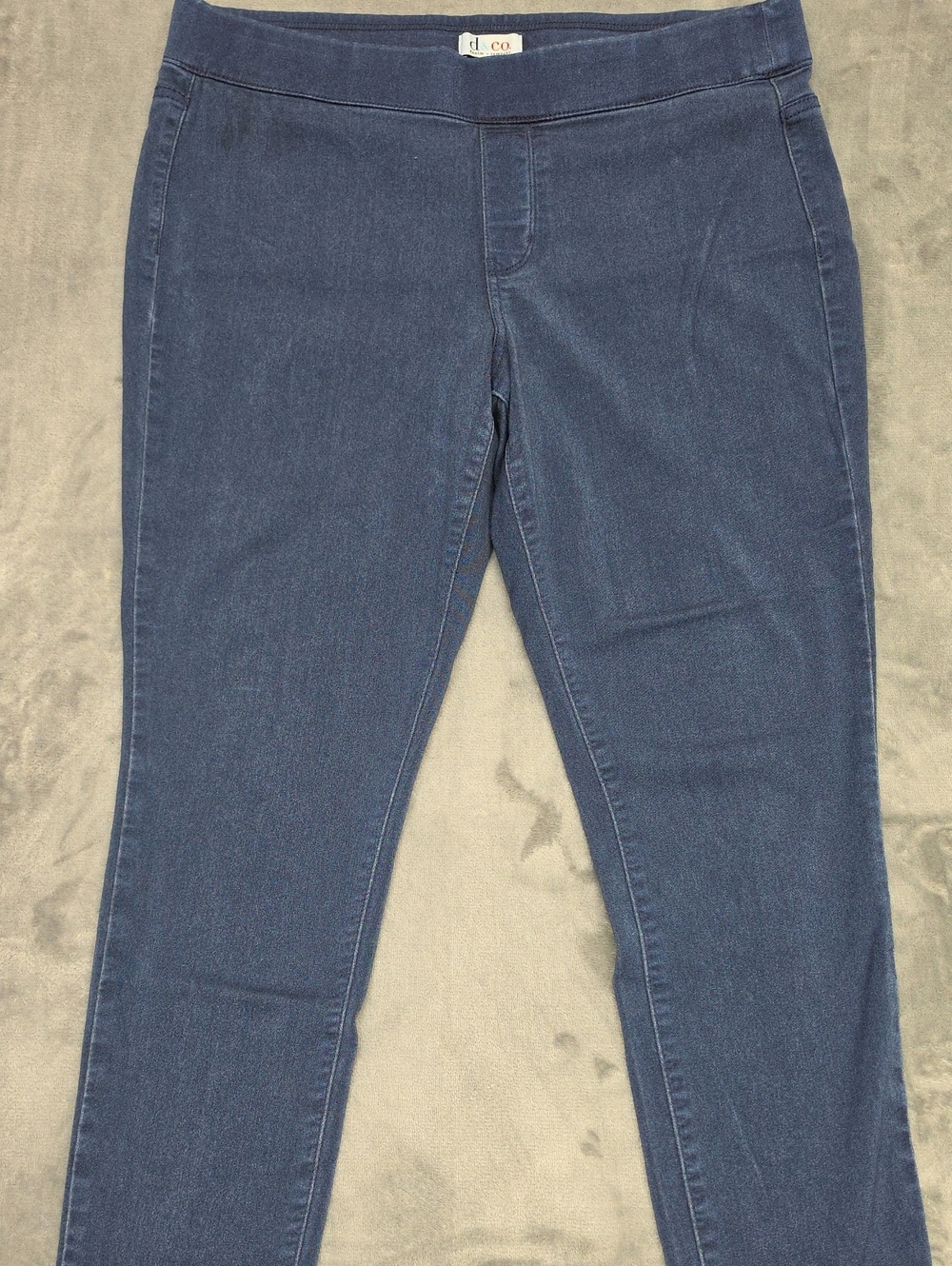 d.co Women's Navy Pull-On Jeggings — Sleek Stretch Denim-Look Sz Lg